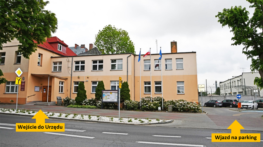 Zdjęcie budynku urzędu od strony ulicy Gnieźnieńskiej